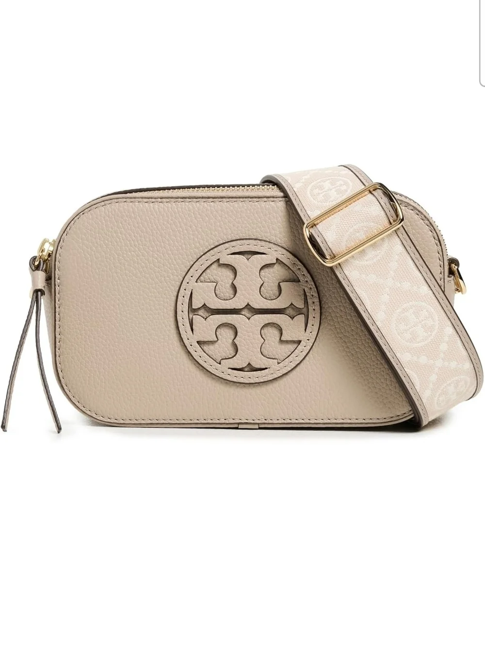 Tory Burch Leather Crossbody Bag in Soft Clay with Logo Medallion